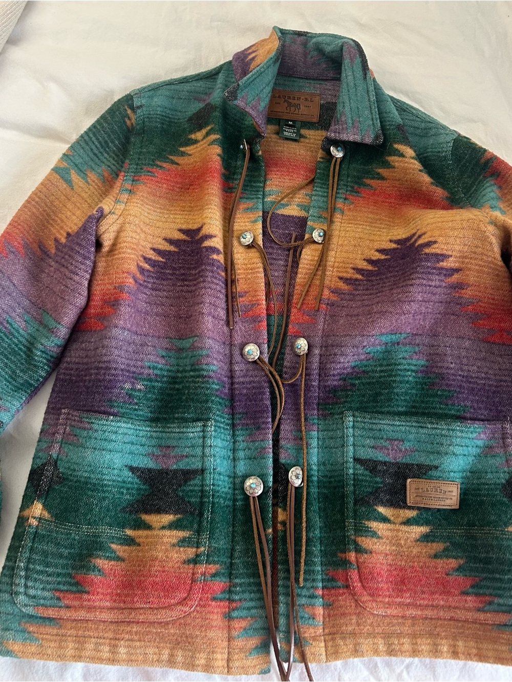 RL Polo vintage Multicolor Aztec Wool Jacket - Picture 2 of 9